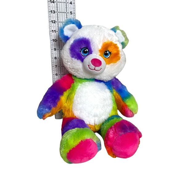 Build-A-Bear Rainbow Tie-Dye Panda Plush Stuffed Animal 16" 2014 Colorful - Picture 3 of 7